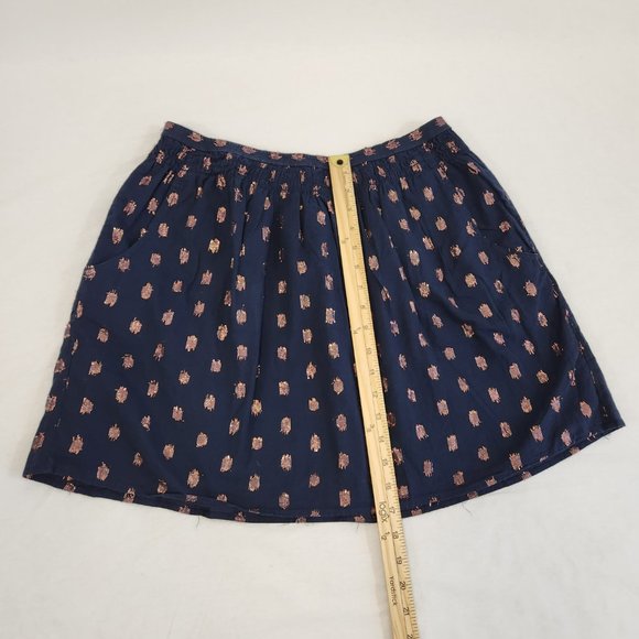 J.CREW Navy Blue Elastic Waist Pull On Skirt Size S Style L9747 97% Cotton NEW! - Picture 14 of 16